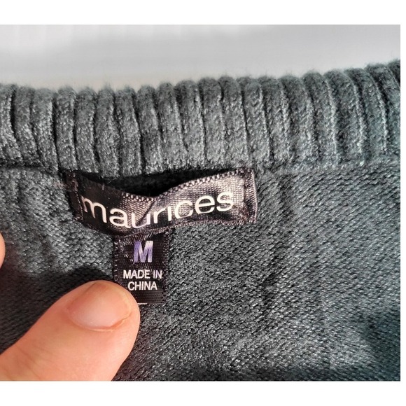 Maurices Tunic Top Off Shoulder Ruched Long Sleeve Green Medium - Picture 2 of 6